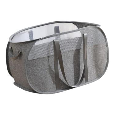 Imagem de Foldable Laundry Basket Large Capacity Storage Container for Home and Dorm Lightweight and Design with Handles for Clothes Toys and More Gray