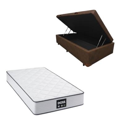 Imagem de Cama Box Baú Blindada com Colchão Doss Molas Ensacadas 30cm (CORINO MARROM, Solteiro)