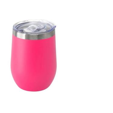 Imagem de Garrafa TéRmica PortáTil，Copo Cafe Termico Copo Cuia Térmico em Inox com Tampa AcríLica 350ml(Rosa Pink)