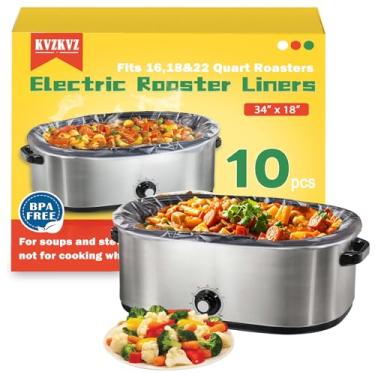Imagem de KVZKVZ Forros de torradeira elétrica de 10 unidades, 86 cm × 45,7 cm, descartáveis, serve para 16, 18 e 22 quartos, até 176 °C, sacos de cozedura resistentes a altas temperaturas, material de grau