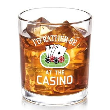 Imagem de Futtumy Copo de uísque I'd Rather Be at The Casino 283 g, presentes para homens, presentes para amantes de cassino, presente de pôquer para homens e mulheres para Natal, aniversário, noite de pôquer