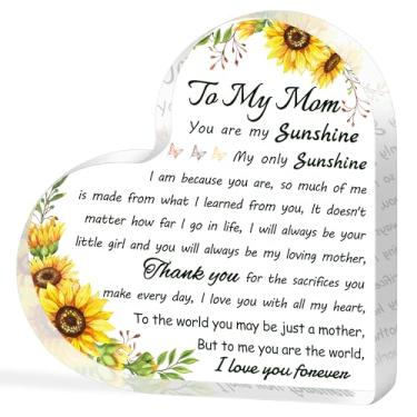 Imagem de Presentes de mães para mãe, presentes da filha, quebra-cabeça de bloco de acrílico gravado decorativo de mesa 9 x 9 cm, presente de aniversário de Natal para mãe, ideias de presente de aniversário