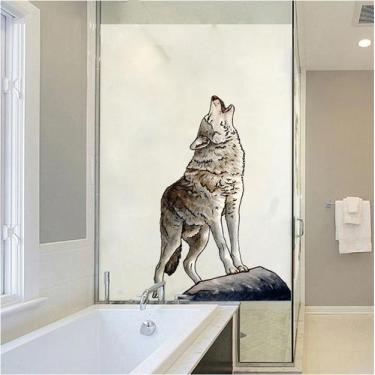 Imagem de Adesivo de parede Howling Wolf autoadesivo PVC 30x60cm - yiweisai