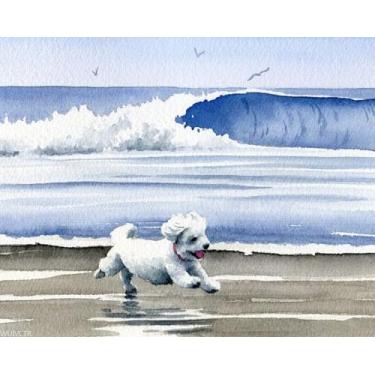 Imagem de WUIVCTR Kits de pintura por números para adultos Bichon Frise Dog DIY pintura a óleo tela de desenho com pincéis decorações presentes 40,6 x 50,8 cm sem moldura