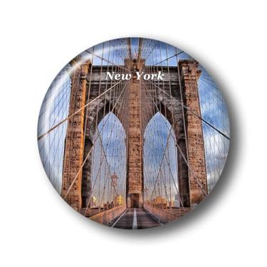 Imagem de Nova York Ponte do Brooklyn Adesivo Ímã de Geladeira Vidro Cristal 3D Ímãs de Geladeira Viagem Cidade de Nova York Colecionável Lembrança Presentes Decoração de Geladeira