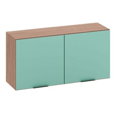 Imagem de Armário Aéreo 120 Cm 2 Portas Etna Poliman Móveis Carvalho Oak/menta