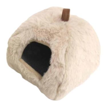 Imagem de Baoblaze Casinha aconchegante para hamster, rede suspensa, /esconderijo para animais de estimação de pequeno porte, como petauros-do-açúcar, Bege