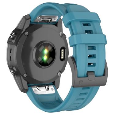 Imagem de Pulseira de relógio de 26 mm compatível com Garmin Fenix 7X/Fenix 6X/Fenix 5X/Fenix 8 de 51 mm/Quatix 8, pulseiras de silicone macio de substituição para Fenix 3/3 HR, Fenix 5X Plus/6X Pro/Descent Mk2