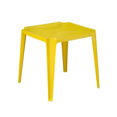 Imagem de Mesa Plástica Empilhável Bar Amarela 70x70x71 Cm Pisani