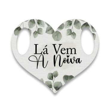 Imagem de Placa La Vem A Noiva Mdf Corte Premium Daminha Casamento - Deliquadros