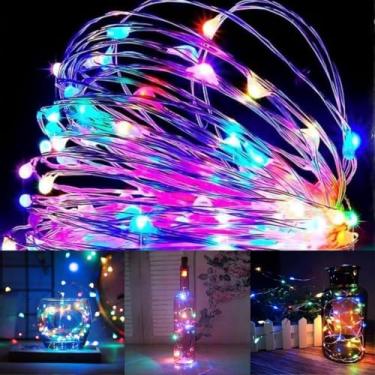 Imagem de Luz de Fada Cordão de Cobre, 100 LEDs, Alimentação por Pilha, 10 Metros