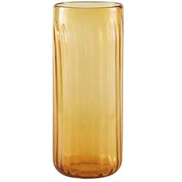 Imagem de YYBOES Vaso de vidro para decoração de vaso de flores, vaso de vidro americano, sala de estar, mesa de jantar, arranjo de flores, decoração de casa, vaso artificial âmbar para decoração de casa e