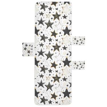 Imagem de STAYTOP Beautiful Stars Capa de toalha para espreguiçadeira, capa macia para espreguiçadeira, capas de cadeira de praia com bolsos para jardim, pátio, pátio, banhos de sol, gramado, 215 x 76 cm