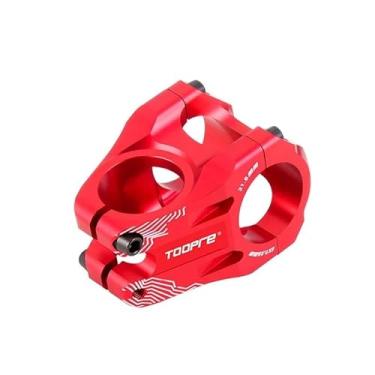 Imagem de BBxunsless Haste Downhill de liga de alumínio de alta resistência CNC ultraleve 142 g oco 35 mm Riser 28,6/31,8 haste de mountain bike (vermelho)