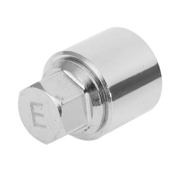 Imagem de VekAuto Porca de trava de roda compatível com VW para Skoda, durável tipo E liga de aço cromado tom prata anti-roubo parafuso remoção chave soquete