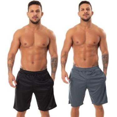 Imagem de Kit 2 Bermuda Esportiva Masculina Bolso Academia Corrida-Masculino