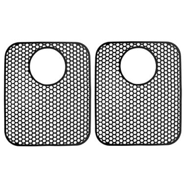 Imagem de Murtenze Pacote com 2 tapetes protetores de pia de cozinha de silicone, 34,5 x 29,5 cm, resistente ao calor, tapete protetor antiderrapante para pia de cozinha, grade de drenagem traseira dobrável