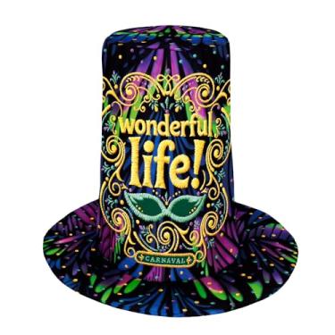 Imagem de Bemeiren Cartola de carnaval para mulheres e homens, chapéus de carnaval, engraçados, acessório de fantasia impresso em 3D para festivais e festas de carnaval