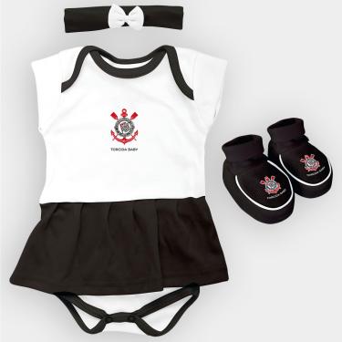 Imagem de Conjunto Bebê Corinthians Torcida Baby 3 Peças-Feminino