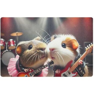 Imagem de TSENQUE Tapete personalizado para hamster fofo para o dia das bruxas, tapete absorvente, tapete de porta frontal de outono com suporte de borracha lavável, 81 cm x 50 cm