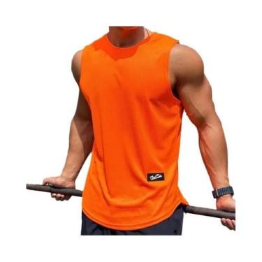 Imagem de Camiseta Regata Masculina De Secagem Rápida Em Malha Sem Mangas Com De