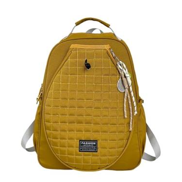 Imagem de Qraatosi Mochila de Tênis Multifuncional Acolchoada com Capa para Raquete, Organizador E Bolsa para Tênis, Ideal para Homens E Mulheres, Amarelo com Pingente