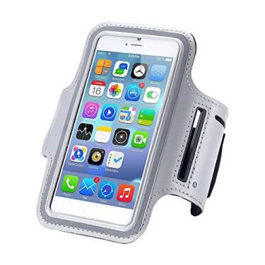 Imagem de PinPle(TM) Capa para celular esportiva braçadeira com bolso para chave para iPhone 6 amsung Galaxy S5 S4 S3 (cinza)