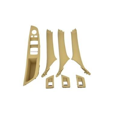 Imagem de Compatível com BMW série 5 F10 F18 520i 525i 528i 530 2010 2011-2016 Acessórios para carro 51417225851 51417225852 Apoio de braço da porta interna direita esquerda do carro(7PCS Beige)