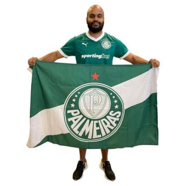 Imagem de Bandeira Palmeiras Oficial Licenciada 1 Face 71 X1,28, Verde