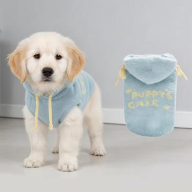 Imagem de Suéter para animais de estimação para cães e gatos, roupas aconchegantes de malha para clima frio com listras coloridas divertidas, ideal para atividades ao ar livre