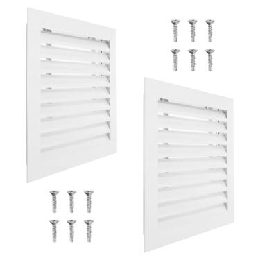 Imagem de PATIKIL Ventilação de frontão de 40,6 x 40,6 cm, 2 peças de ventilação de galpão de parede de liga de alumínio grade de ar quadrada com filtro inoxidável para teto de garagem no sótão da casa, tamanho