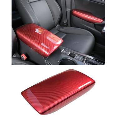 Imagem de ANUNFRRE Acessórios de carro adequados para Honda Civic 11ª geração 2022-2025 ABS (fibra de carbono vermelha) interior console central caixa organizadora guarnição 1 peça conjunto