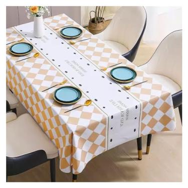 Imagem de Toalha de mesa retangular colorida toalha de mesa lavável tecido poliéster festa de casamento banquete acampamento tapete de mesa (3.120 x 120 cm)
