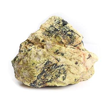 Imagem de 1 peça de cristal turquesa amarelo natural rocha áspero amostra coleção Reiki decoração de gema adequada para casa (cor: pedra de pinheiro amarelo, tamanho: 100-200g)