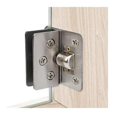 Imagem de Dobradiça de porta de vidro DIY, dobradiça de chuveiro de aço inoxidável clipe de grampo de porta de vidro com parafusos, dobradiças duráveis, antiferrugem e resistentes ao desgaste (Cor: A, Tamanho