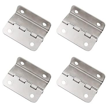 Imagem de MGAYTYOAG 10 peças/conjunto de dobradiças de porta de armário, caixa de madeira porta-malas dobradiças antiquadas, 4 furos para dobradiças de decoração de móveis domésticos (cor: Pêssego branco 5)