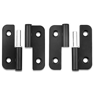 Imagem de Dobradiça preta removível para porta de armário com dobradiças espessas, dobradiças de folhas soltas para máquinas industriais