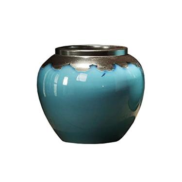 Imagem de Vaso de cerâmica estilo chinês decoração sala de estar arranjo de flores grande vaso de flores do chão ao teto moderno minimalista nórdico decoração casa decoração vasos de flores (A)