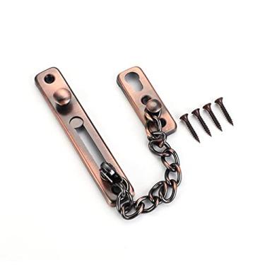 Imagem de Antifurto fechadura de porta parafuso corrente segurança segurança trava casa fivela proteção fechadura porta (cor: ouro rosa)