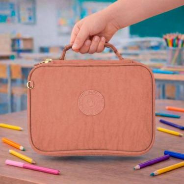 Imagem de Estojo Escolar Bolsinha Com Alça Box Jumbo Porta Lápis Organizador Elá