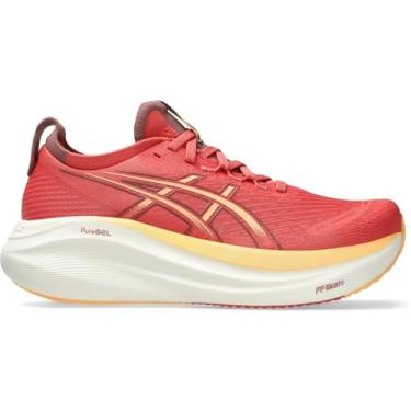 Imagem de ASICS Tênis de corrida feminino Gel-Nimbus 27, Rosa escuro argila laranja brilhante, 41.5 EU