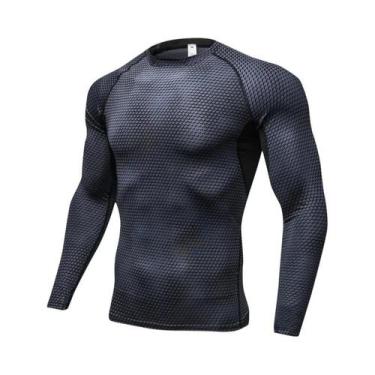 Imagem de Camiseta De Treino Masculina De Secagem Rápida, Manga Longa, Para Fitn