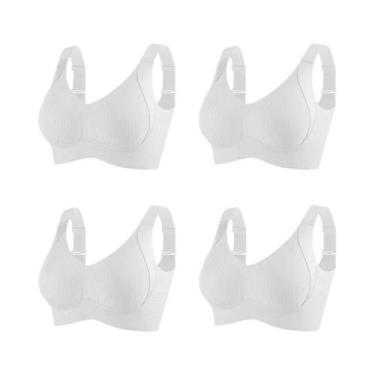 Imagem de Conjunto De 4 Peças De Sutiã Sem Costura E Sem Fio Push up De Tamanho 