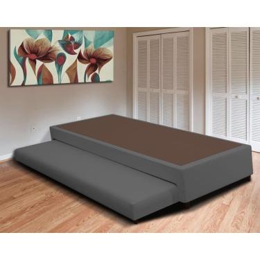 Imagem de Base Box Com Cama Auxiliar Solteiro 88x188x32 Luana Multimóveis Cr35383 Cinza
