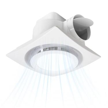 Imagem de Heromind Exaustor de banheiro com luz LED 9,6 polegadas – 110 CFM, silencioso 1.0 Sones Noise Exaustor para chuveiro, banheiro e banheiro, motor 30W, luz LED 15W, fácil instalação,