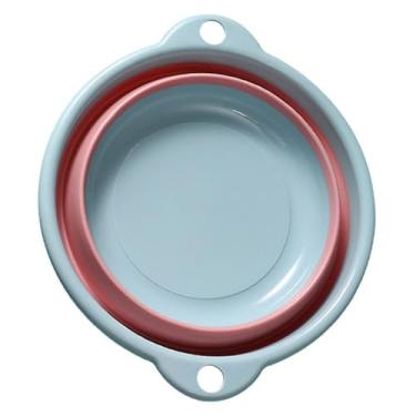 Imagem de Marhynchus Lavatório Dobrável, Banheira de Plástico Multifuncional Portátil Com Alças Laterais Duplas, para Dormitório Doméstico de Viagem (Azul Tamanho Pequeno)