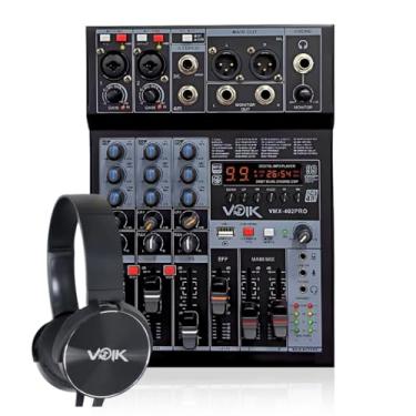 Imagem de Mesa de Som 4 Canais USB e Bluetooth Voik VMX-402PRO Com Fone