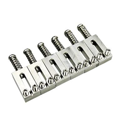 Imagem de Kaynes 6 peças de selas de ponte de guitarra de 10,5 mm – selim de pontes tremolo de aço inoxidável para substituição de guitarra elétrica Fender Telecaster Tele Stratocaster Strat Style (10,5 mm)