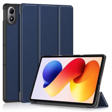 Imagem de Gylint Capa para Xiaomi Redmi Pad 2 Pro 12,1 polegadas 2025, capa dobrável de couro PU ultrafina com suporte para despertar/hibernar automático azul marinho