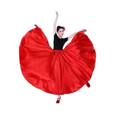 Imagem de Saia Longa De Dança Do Ventre Em Cetim 360 Graus Para Mulheres, 15 Cor